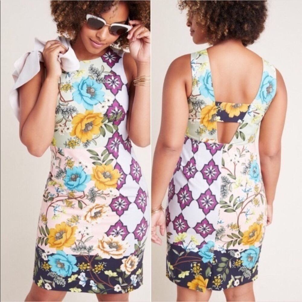 Anthropologie Alissa Twill Mini Multicolor Dress Size 0 Petite Brand New